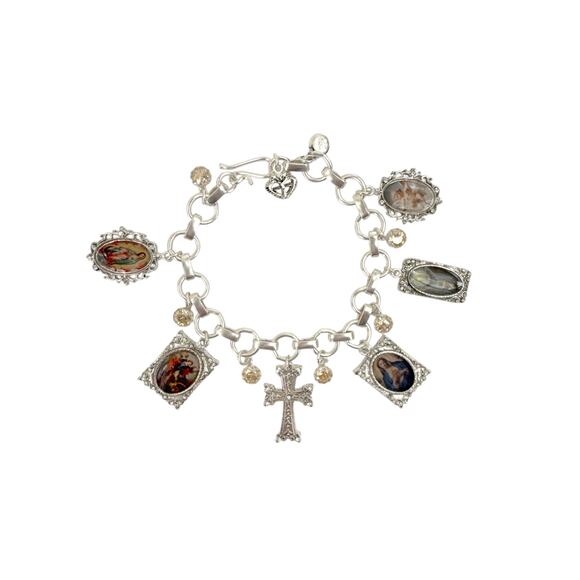 Virgins Saints & Angels Jewelry - VIRGINS SAINTS & ANGELS VSA Retablo Framed Charm Bracelet Silver